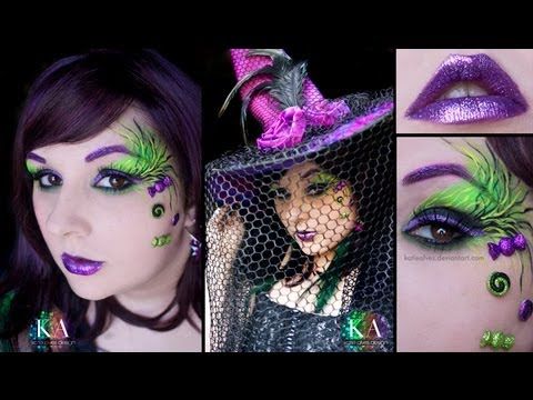 Witch makeup tutorial purple Pictures and video